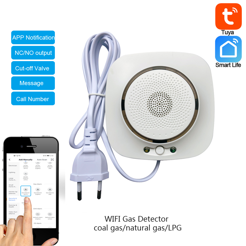 Tuya Wifi Socket - 90-220Vac EU Plug WIFI Natural Gas