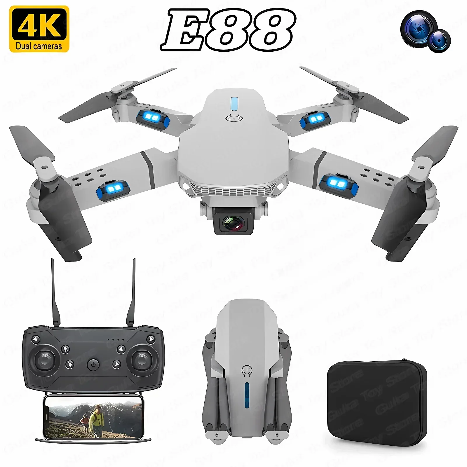 Smart Home Camera - E88 Pro WIFI FPV Drone Wide