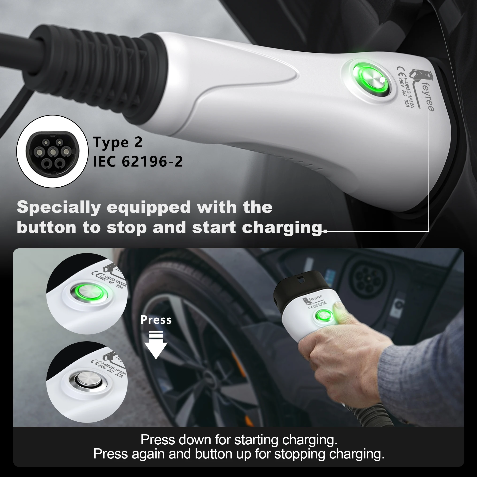 feyree EV Charger Type2 / Type - đánh giá và giá Smart Home Outdoor
