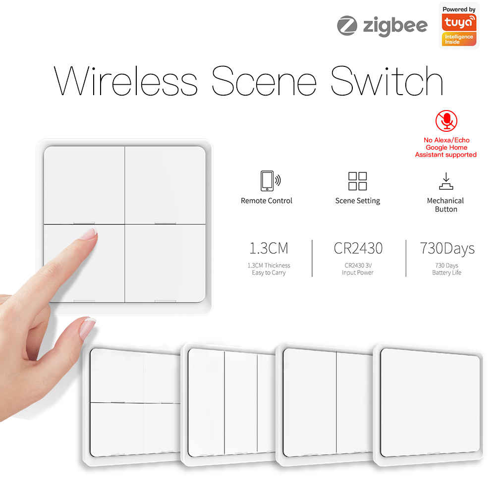 MOES ZigBee Wireless 12 Scene  - đánh giá và giá Tuya Smart Switch