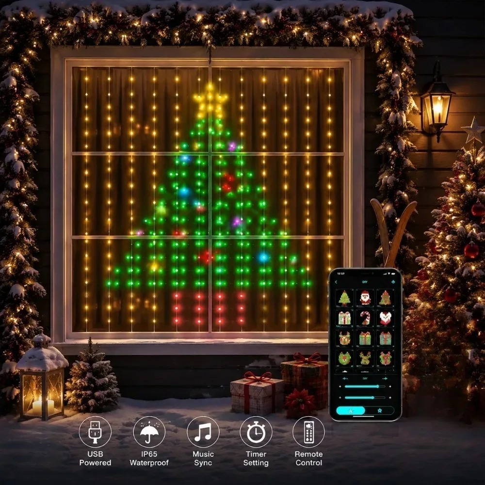 LED Pixel Curtain Lights Bluet - đánh giá và giá Smart Home Lighting Control