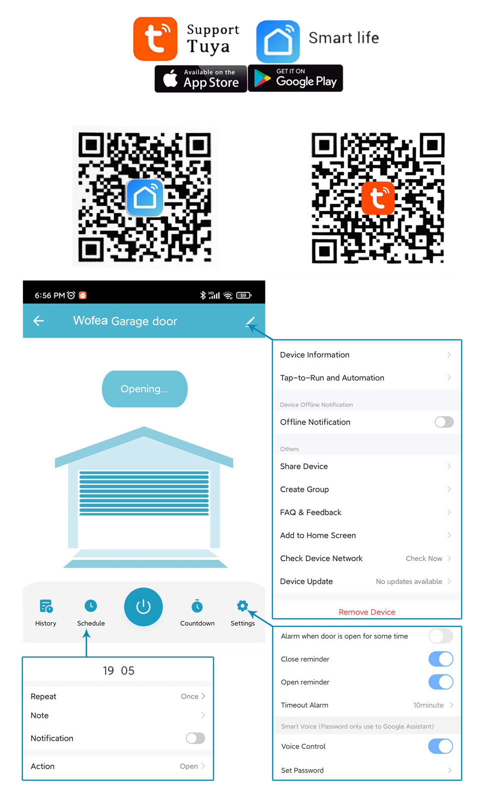 Wofea Tuya Smart WIFI 2.4G Gar - đánh giá và giá Tuya Wifi Socket